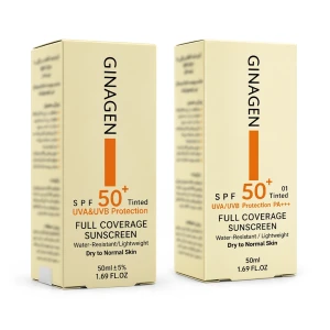 کرم ضد آفتاب رنگی ژیناژن پوست خشک SPF50 حجم 50 میلی لیتر